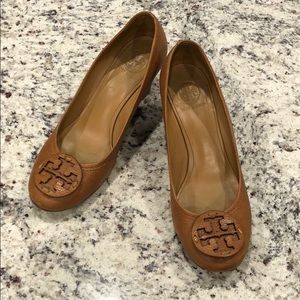 Tory Burch Brown Leather Wedges